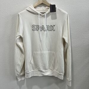 NWT SPARK Cream Pullover Hoodie Sweatshirt Drawstring Pockets Medium Women’s